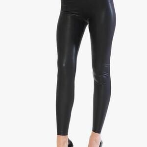 Black High Rise PU Leather Leggings